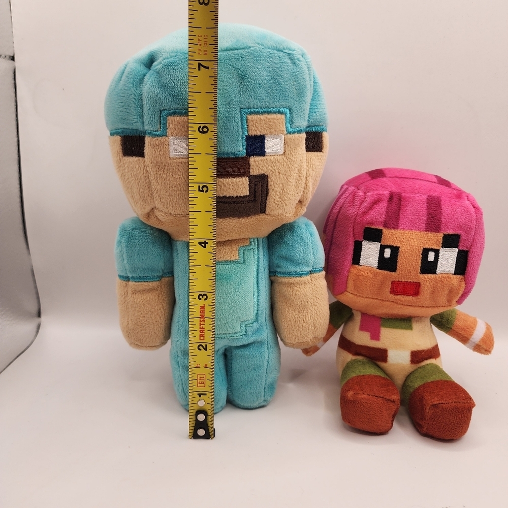 Minecraft Happy Explorer Diamond Steve, Adriene Stuffed Plush Jinx - Picture 2 of 3